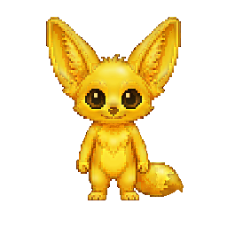 Fennec cast in gold